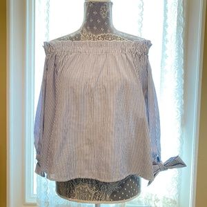 Striped Off-the-shoulder Blouse